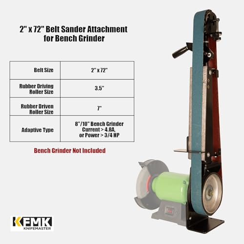 2"x 72" Belt Sander Attachment for Bench Grinder, 2x72-inch Belt for 8"/10" inch Bench Grinder, BS722 - size: 2"x72"