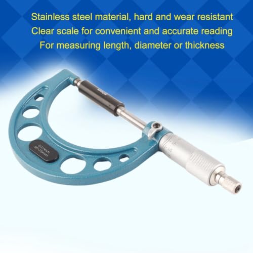 Outside Micrometer, 50-75mm, 0.01mm Accuracy Ductile Cast Iron Outer Diameter Measuring Tool for Machinery Workshop