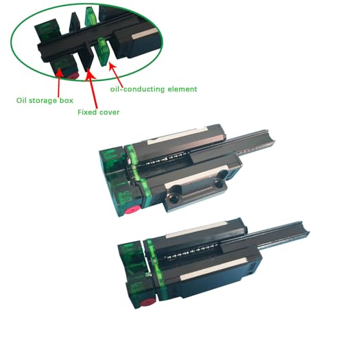 2pcs 25mm HG25 Flange Bearing Slider Block with 2pcs E2 Oil Box Self-Lubricating Slider Assembly for Guideway Rail as CNC Kit Part Replacement - size: HGW25 Block With E2 oil box