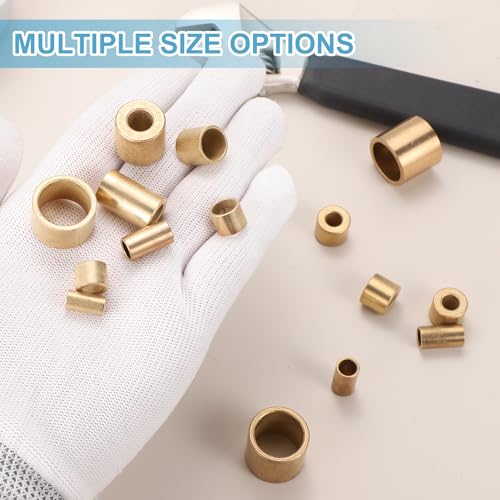 MECCANIXITY Sleeve Bearings,3mm Bore x 6mm OD x 4mm Length Self-Lubricating Cast Brass Bushing Plain Shaft Bearings for Sliding Movements Parts of Machinery(Gold Tone, Pack of 12) - size: 3 x 6 x 4mm