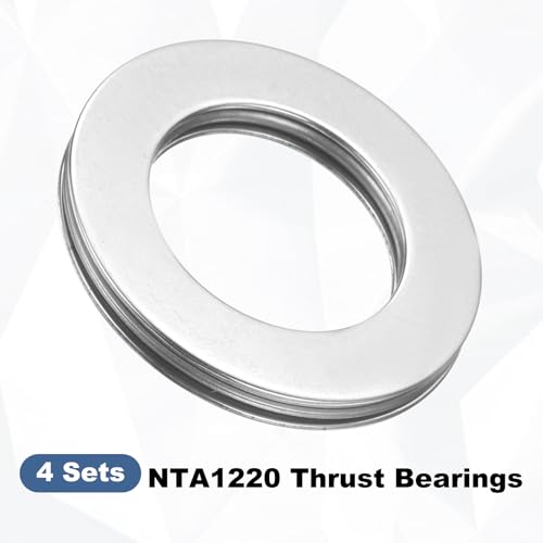 uxcell 4 Sets NTA1220 Thrust Needle Roller Bearings with Washers, ID 3/4" - size: NTA1220+2TWA, 3/4"x1-1/4"x4"