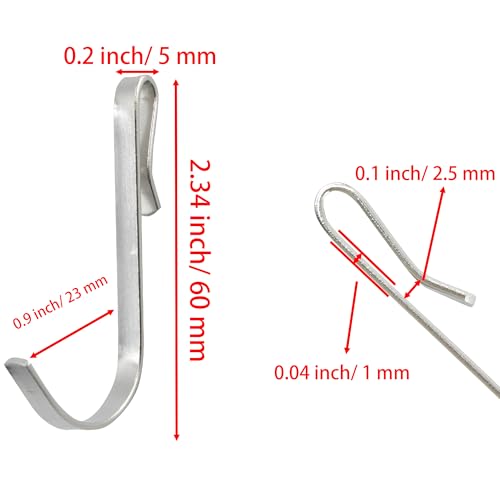 20pcs J-Shaped Stainless Steel Hanger Hooks - Clip-On, Wire Rack, Sink Grid & Shelf Hooks for Kitchen, Bedroom & Office, Silver - color: Silver, size: 0.1"