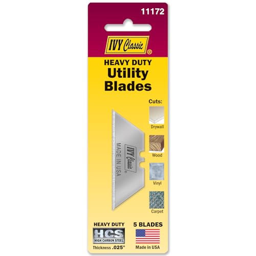 IVY Classic 11172 Heavy Duty USA Utility Knife Blades, 5 Pack - size: 5-Pack