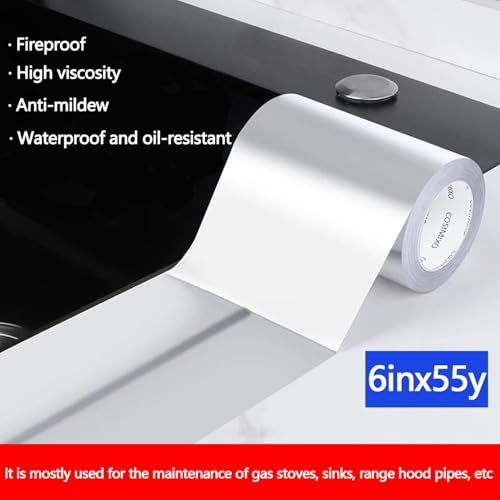 COSIMIXO Silver Aluminum Foil Duct Tape 6 Inches x 55Yards,Heavy Duty,High Temperature Sealing and Patching,Perfect for HVAC,Air Ducts,Foamboard,Metal Repair,Insulation,Dryer Vent and More - size: 3.2Mil x 6" x 55Yds