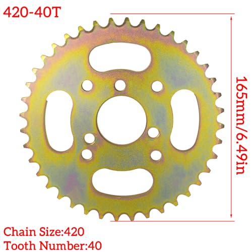 JMCHstore 40T Rear 420 Chain Sprocket for Coleman B200R B200RSV Upgrades - size: 40T