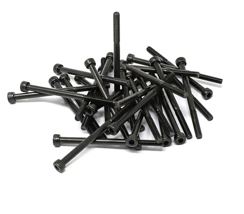 iexcell 25 Pcs M4 x 60mm Partially Threaded Thread Pitch 0.7 mm Alloy Steel 12.9 Grade Hex Socket Head Cap Screws Bolts Kit, Black Oxide Finish - size: M4 x 60mm ( Partially Threaded )