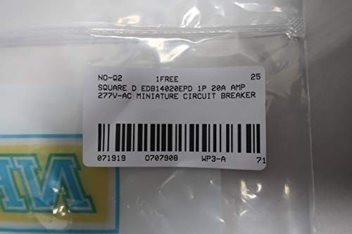 SQUARE D EDB14020 Miniature Circuit Breaker 1P 20A 277V-AC
