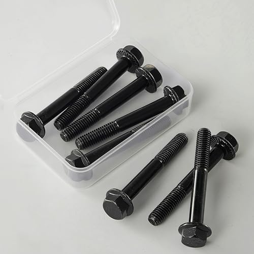 M8 x 70mm Flanged Hex Head Bolts Flange Hexagon Screws, M8x1.25 Bolt, 10.9 Grade Alloy Steel, Hexagon Head Bolts, Black Zinc Finish, Half Thread, Quantity 8 - size: M8 x 70mm(8PCS)