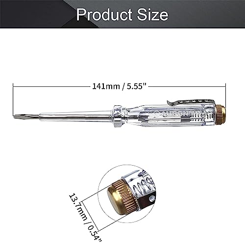 10Pcs Voltage Tester Screwdriver, AC/DC 100-500V Circuit Tester Pen - color: Transparent, size: 10Pcs