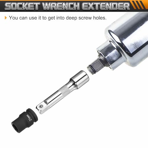 HARFINGTON 1pcs Socket Extension Bar 3/8" Drive 3" Long Extension Bars - size: 3/8" x 3"