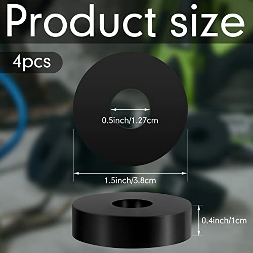Treela 4 Pcs Rubber Isolation Pads Thick Rubber Washers 1.5 Inch OD