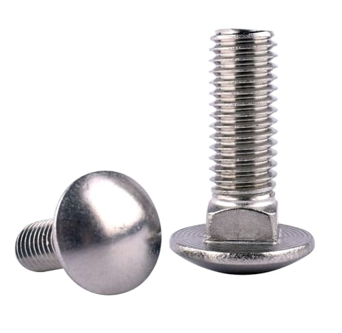 1/2-13 x 2-1/2" Carriage Bolts Screws, Round Head Square Neck, 304 Stainless Steel 18-8, UNC Coarse Fully Thread, Quantity 4Pcs - size: 1/2-13 x 2-1/2" (4 Pcs)