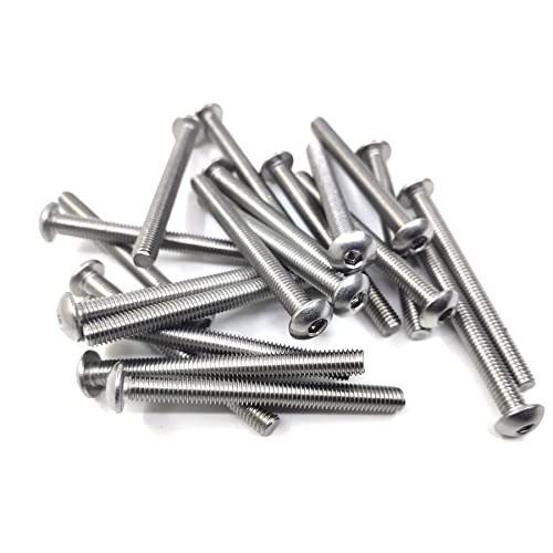 M5-0.8 x 50mm Button Head Socket Cap Screws, Allen Socket Drive, 304 Stainless Steel, Full Thread, Bright Finish,Metric Thread Hex Socket Bolts Fastener 20PCS (M5-0.8 x 50mm) - size: M5-0.8 x 50mm