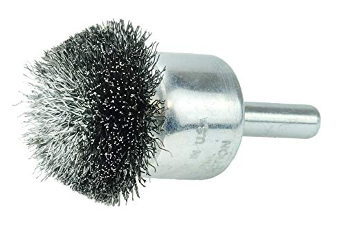Weiler 10076 1-1/4" Circular Flared Crimped Wire End Brush, .006" Steel Fill, Made in The USA - size: 0.006 Wire Size