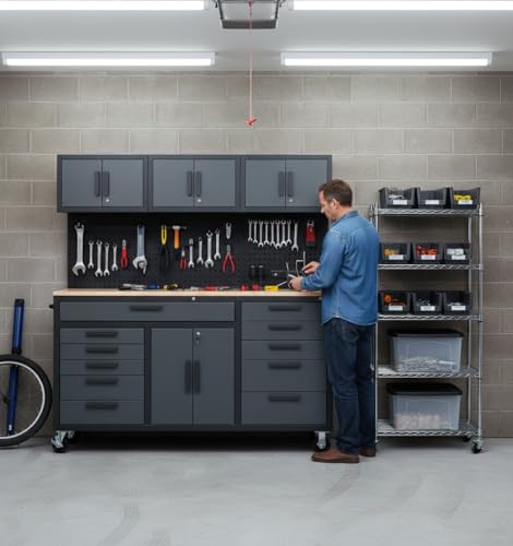 72in Rolling Tool Chest Cabinet Mobile Tool Cabinet on Wheels