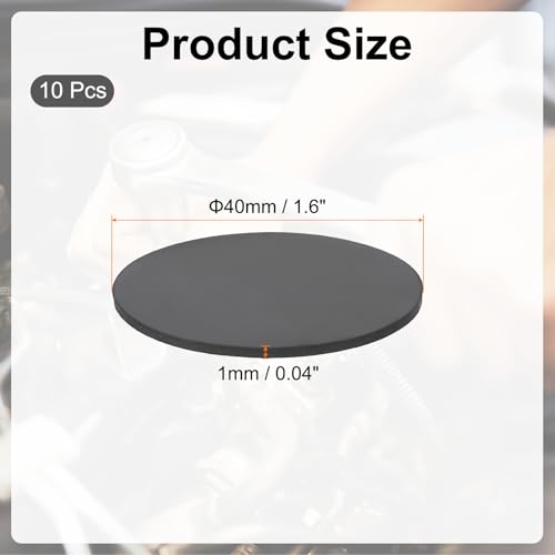 PATIKIL Rubber Solid Discs Washers, 10 Pcs 40mm OD x 1mm Thick Rubber Round Gasket Pad Bushings Spacer Washer for DIY Gasket Craft, Black - size: 40mm x 1mm