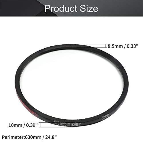 SPZ630/3V250 Drive V-Belt, Industrial Power Rubber Transmission Belt - size: SPZ630/3V250