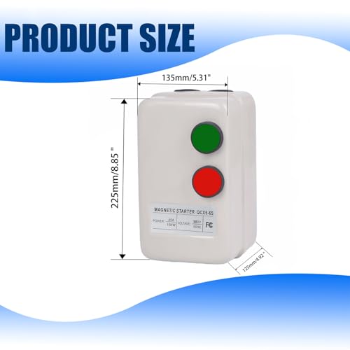 Magnetic Motor Starter 380V 15KW-20HP Electric Motor Starter for Air Compressor, 3-Phase/Single-Phase Switch - style: 380v 15KW-20HP