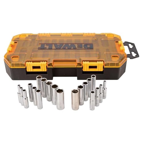 DEWALT DWMT73811 Tool Kit 1/4'' Drive Deep Socket Set, 20 Piece - size: One Size, style: 1/4" Drive