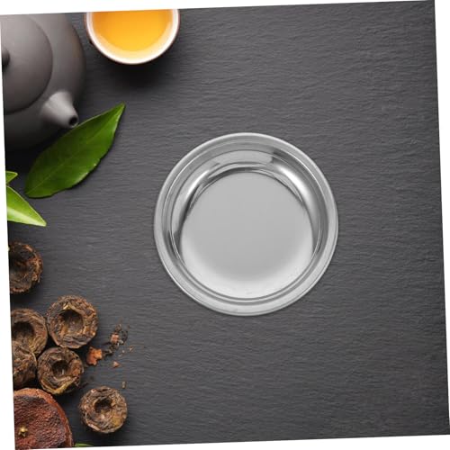 Stainless Steel Tea Bag Coasters 6 Pack Round Drip Saucers