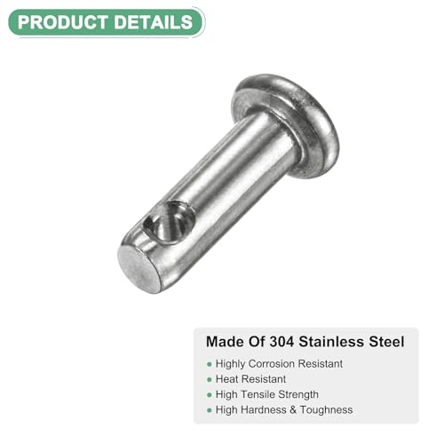 M METERXITY 20-Pack Single Hole Clevis Pins, M4 x 12mm 304 Stainless Steel Flat Head Clevis Pins for Mechanical Linkage/Fixed Parts/Ship Rigging, Link Hinge Pin Reusable - size: M4x12mm