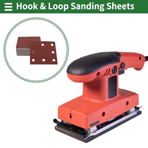50 Pcs Rectangle Sandpaper 8 Hole 2000 Grit Hook and Loop Sanding Sheets Universal for Automotive Refinishing Woodworking 115x110mm Aluminum Oxide Red - size: 2000 Grit