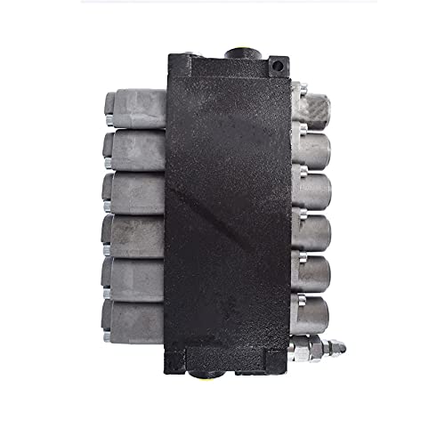 6 Spool Adjustable Hydraulic Double Acting Control Monoblock Valve for Tractor Loader, 11GPM, 3600 PSI