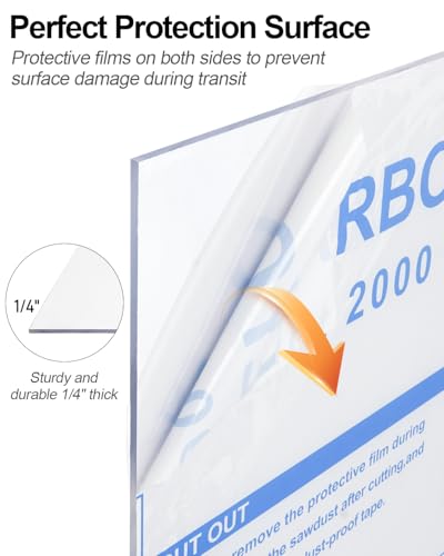 1/4" Thick Polycarbonate Sheet 24x48, UV & Impact Resistant Panel - size: 24x48", 1/4" Thick