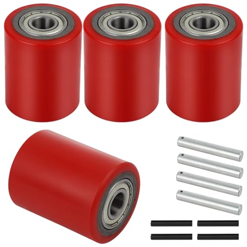 Homaisson 2 Pair Pallet Jack Load Wheels, Manual Pallet Jack Truck Wheels 3” x 3.75” with Bearings ID 20mm, Pallet Jack and Lift Truck Rear Wheel Replacement(2 Pair) - size: 2 Pair