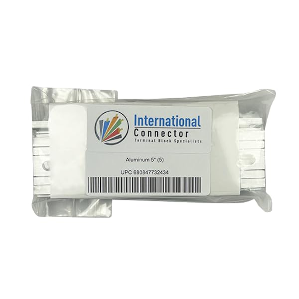 International Connector T&G 5 Pieces DIN Rail Slotted Aluminum RoHS 35mm Wide 7.5mm High (5") - size: 5"