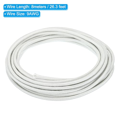 PATIKIL 26.3Ft 9AWG High Temperature Wire Cable -60-350 Degrees Celsius - size: 9AWG