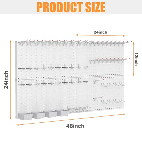 TORACK Garage Tools Organizer Boards Kit with Hooks, Grey - color: Gray