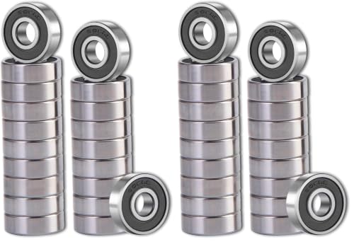 SHKI 20 Pcs 608 2RS Ball Bearings – Bearing Steel and Double Rubber Sealed Miniature Deep Groove Ball Bearings (8mm x 22mm x 7mm) (608 2RS) (Pack of 2) - size: 608RS (Pack of 2), style: 608RS