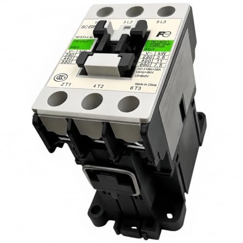 SC-E05 SC-E05H5-C AC Contactor, 1 Pack, Compatible with Fuji Electric Type, AC100/110V 50Hz 110-120V 60Hz Coil, 3-Pole IEC Magnetic Motor Contactor, 32A AC-1, 11kW 400V AC-3, Box Lug Terminals