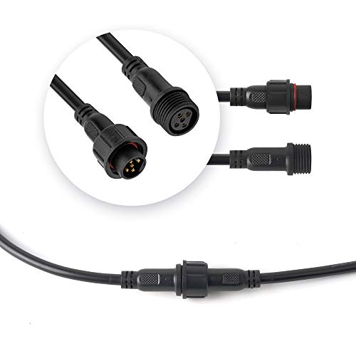 BTF-LIGHTING 5 Pin Electrical Connector 22AWG IP65 Male Female Connector 7.87in/20cm Extension Cable for Car,Truck,Boat,Indoor/Outdoor LED Strip Lights/String 22mm Nut Big Size 5 Pairs - size: 5 PIN Big Size