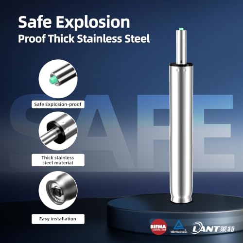14 Inches-22 Inches Extra Long Gas Lift Cylinder Replacement, 8'' Stroke, Tall Hydraulic Pneumatic Shock Piston, Heavy Duty, Universal Fit for Drafting Chairs Bar Stools, Class 4 (Polished Steel) - color: Polished Steel, size: 8'' Travel Length