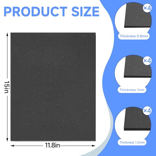 12 Pcs 0.8MM 1MM 1.2MM Non-Asbestos Gasket Material Paper Sheet, 15"x11.8"