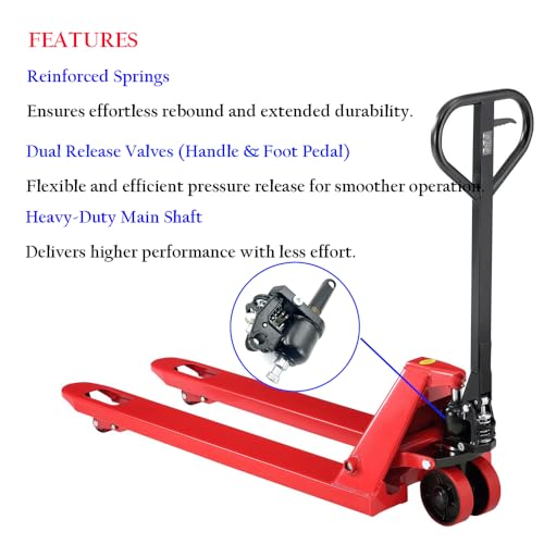 Pallet Jack Repair Pallet Truck Pump Hand Pallet Truck Restoration DIY Pallet Jack Replacement 4400 Lb Capacity Shaft 45mm