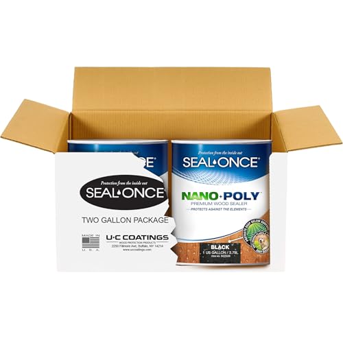 Seal-Once Nano+Poly Penetrating Wood Sealer, 2 Gallon, Black - color: Black, size: 2 Gallon