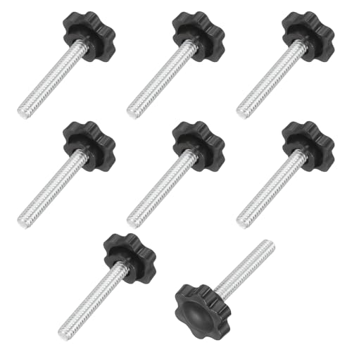uxcell 10Pcs 1/4"-20 Star Knobs 1.6" Threaded Stud Male Clamping Knobs - size: 1/4"-20, 1.6"