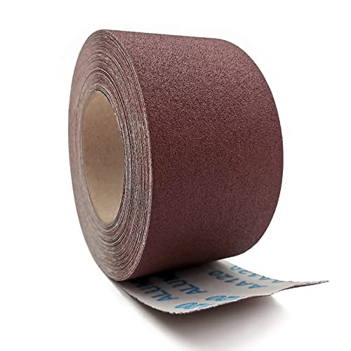 120 Grit Sandpaper Roll, 3 Inch x 49 Feet Emery Cloth Roll Aluminum Oxide Abrasive Paper Roll Continuous Sandpaper for Metalworking, Woodworker, Furniture Repair, Sanding Automotive Plumbing - size: 120 Grit