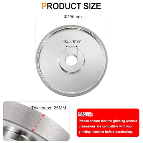 HARFINGTON Diamond Lapidary Wheel 6 Inch x 1 Inch Arbor Hole 240 Grit Grinding Wheels for Stone, Marble, Glass, Ceramics, Crystal, Carbide, Steel - size: 240 Grits