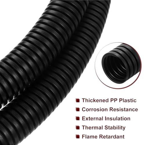 HARFINGTON Wire Loom Tubing 50FT - 13/16 inch, Wire Conduit Hose Cord Protector Cable Sleeves Flexible Electrical Wire Cover - size: 50ft-13/16in