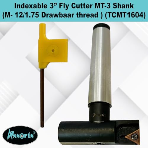 3" Indexable Fly Cutter with MT3 Shank (M12 x 1.75 Drawbar Thread) – TCMT 1604 Carbide Insert Compatible – Precision Milling Tool for Surface Facing - size: 3" FIy Cutter MT-3(M12/1.75)