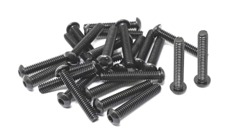 iexcell 25 Pcs 1/4-20 x 1-1/2" Stainless Steel 304 Hex Socket Button Head Cap Screws Bolts, Black Oxide Finish, with Hex Key Spanner - size: 1/4-20 x 1-1/2"
