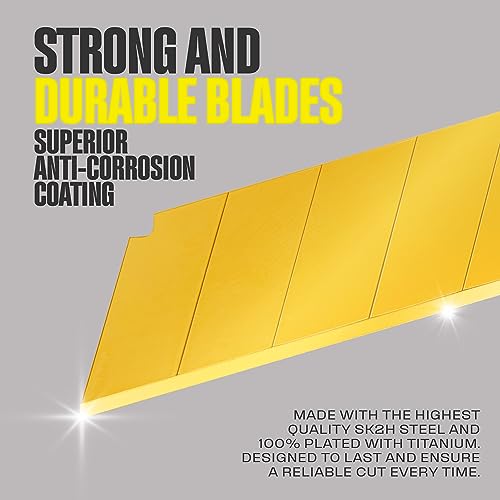Berkling 18mm Snap-Off Utility Blades, SK2H Titanium-Plated, 50-Pack - size: Gold Titanium | 18mm