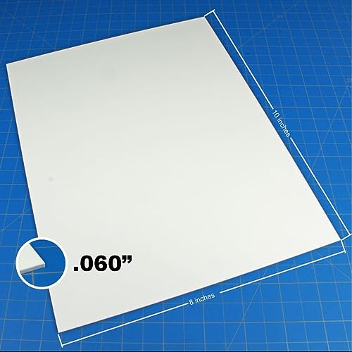 LITKO Plasticard Styrene Sheets | .060" Modeling Plastic | White | 4 Pack - size: .060 Inch