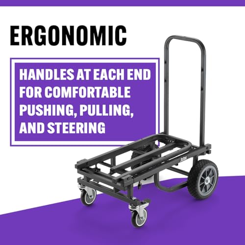On-Stage UTC2200 Utility Cart (Rolling Dolly Handcart, Heavy-Duty Transportation, 485 Pound Weight Capacity, Load in and Load Out Equipment, Adjustable Length, Folding Handles, Locking Casters)