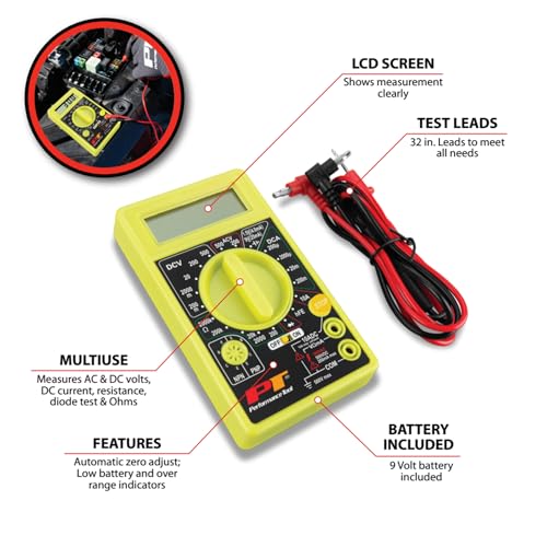 Performance Tool W2974 Digital Multimeter Voltmeter Tester - size: Digital Tester