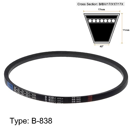 HARFINGTON B-838 V-Belts, 838mm(33") Li, 17mm W, Rubber Drive Belt - size: 838mm